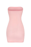 Soft Sheer Mesh Bandeau Mini Slip Dress in Pink