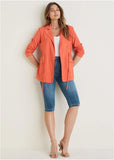 Linen Drawstring Blazer Burnt Orange