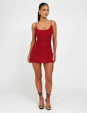 OCTAVIA DRESS RED CHERRY RED