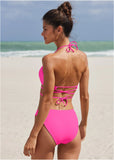 Strappy Ibiza Triangle Top Hot Pink