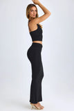 Modal Twist Front Maxi Skirt in Black