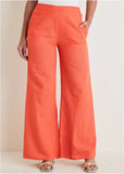 Linen Side Slit Pant Burnt Orange