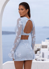 Love Ignited Long Sleeve Two Piece Blue