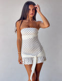 TOVE MINI DRESS WHITE POLKA DOT