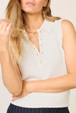 Hadley Detachable Collar Henley Tank