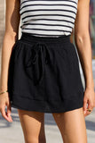 Late Night Reflections Black High Waisted Woven Skort