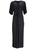 Twist Front Maxi Dress Jet Black