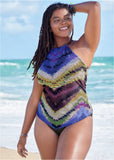 Hanky Hem High Neck Tankini Top Island Life