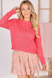 Sterling Fuchsia Slub Crewneck Sweater