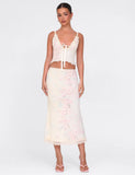 LONIE TOP NEUTRAL FLORAL WASHED CHERRY BLOSSOM