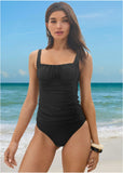 Sydney Ruched Tankini Top Jet Black