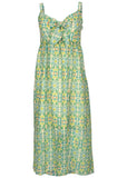 Bow Detail Maxi Dress Balanced Floral Tile