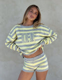 KOA SHORT YELLOW AND GREY STRIPE
