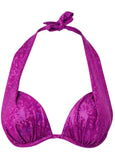 Shine Marilyn Push Up Halter Top Marine Sparkle