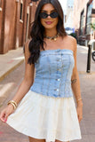 The Bear Medium Wash Denim Top