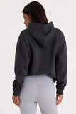 Soft Cotton Fleece Oversized Hoodie in Black