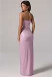 Embellished Bandeau Cowl Waist Maxi Dress in Pink