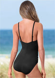Slimming Draped One Piece Black Beauty