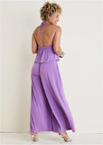 Cross Neck Jumpsuit Purple