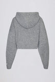 Soft Knit Zip Up Cropped Hoodie in Grey