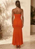 Monaco Muse Strapless Cut Out Maxi Dress Orange