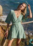 Dolman Sleeve Mini Dress Iceberg Green
