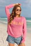 Are We There Yet Orange and Pink Vacay Sweater