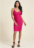 Ruched Mini Dress Fuchsia