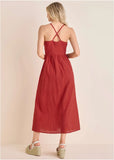 Strappy Back Eyelet Maxi Rococco Red