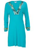 Sequin Cover Up Dress Aqua Reef