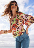 One Shoulder Top Blurred Bouquet
