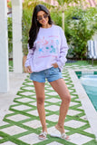 Take Me Somewhere Sunny Purple Graphic Sweatshirt