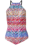 Hanky Hem High Neck Tankini Top Sunset Jive