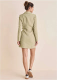 Belted Blazer Mini Oxford Tan