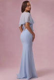 Chiffon Cape in Sky Blue