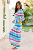 Multi Stripe Crochet Cover Up Dress