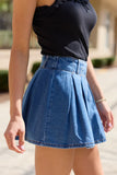Spencer Pleated Denim Skort