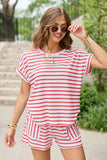 Double Take Red Striped Top