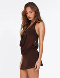 OCTAVIA MINI SKIRT BROWN CHOCOLATE