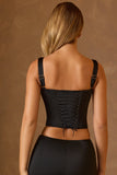 Lace Up Corset Top in Black