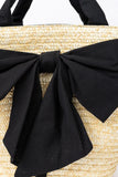 Beckett Black Bow Straw Tote SALE