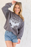 America Eagle Dark Grey Graphic Sweatshirt