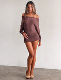 JANINE MINI DRESS CHOCOLATE