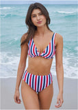 Tahiti Midi Bikini Bottom Americana Stripe Large