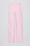 Knit Mid Rise Wide Leg Joggers in Soft Pink
