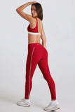 Soft Active Contrast Leggings in Chilli