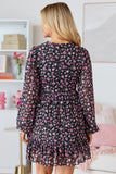 Stephanie Black Floral Smocked Mini Dress FINAL SALE