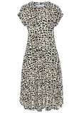 Short Sleeve Printed Dress Black White