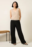 Petite Maya Wide Leg Linen Ankle Pant
