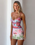 JULIANNA MINI DRESS POSTCARD FLORAL